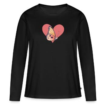 Butterfly, animal lover, forest dweller - Women's Premium Organic Long Sleeve Shirt - black - Front - Julia (174cm)