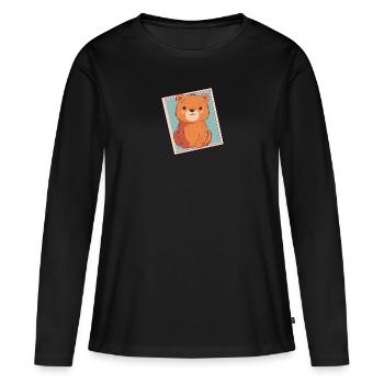 Baer Bar Waldbewohner - Frauen Premium Bio Langarmshirt - Schwarz - Vorne - Julia (174cm)