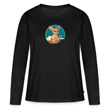 Kaenguru Melbourne Kangourou - T-shirt manches longues Premium bio Femme - noir - Devant - Julia (174cm)
