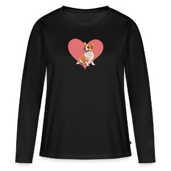 Hund Dackel Hundesport - Frauen Premium Bio Langarmshirt - Schwarz - Vorne - Julia (174cm)