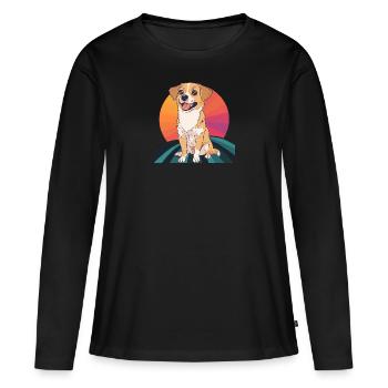 Dresseur de chiens - T-shirt manches longues Premium bio Femme - noir - Devant - Julia (174cm)
