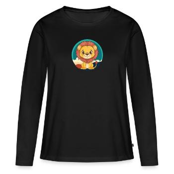 Loewe Lion's Head - Women's Premium Organic Long Sleeve Shirt - black - Front - Julia (174cm)