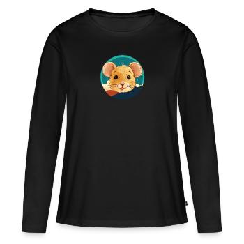 Mouse Rat Cheese - Women's Premium Organic Long Sleeve Shirt - black - Front - Julia (174cm)