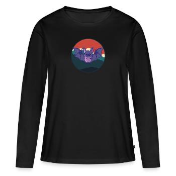 Fledermaus Fledermäuse - Frauen Premium Bio Langarmshirt - Schwarz - Vorne - Julia (174cm)