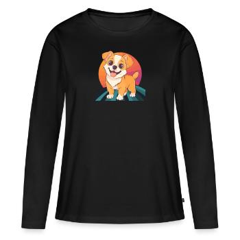 Chien Rottweiler Dresseur de chiens - T-shirt manches longues Premium bio Femme - noir - Devant - Julia (174cm)