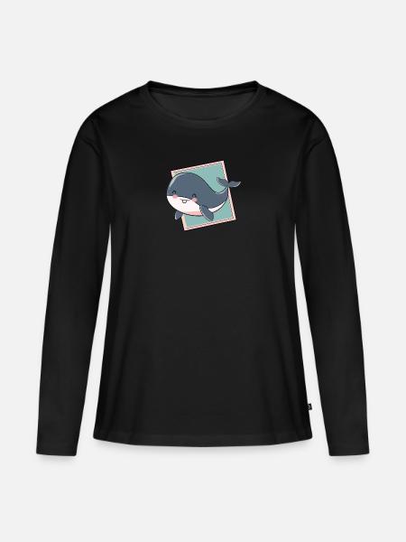 Meeresleben Unter Wasser - Frauen Premium Bio Langarmshirt - Schwarz