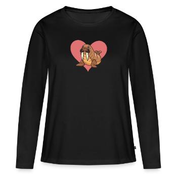 Walrus Sea Creatures - Women's Premium Organic Long Sleeve Shirt - black - Front - Julia (174cm)