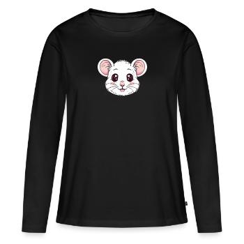 Souris Souris - T-shirt manches longues Premium bio Femme - noir - Devant - Julia (174cm)
