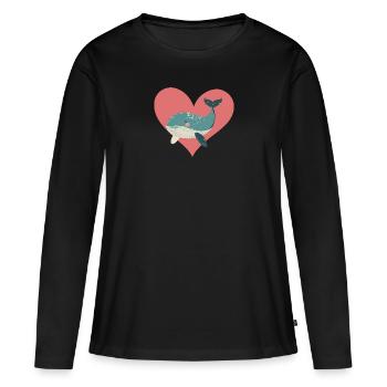 Meerestiere Wal Meeresleben - Frauen Premium Bio Langarmshirt - Schwarz - Vorne - Julia (174cm)