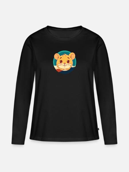 Mäuse Nagetier - Frauen Premium Bio Langarmshirt - Schwarz