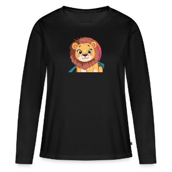Loewe Lion Cheetah - Women's Premium Organic Long Sleeve Shirt - black - Front - Julia (174cm)
