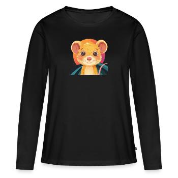 Souris Souris - T-shirt manches longues Premium bio Femme - noir - Devant - Julia (174cm)