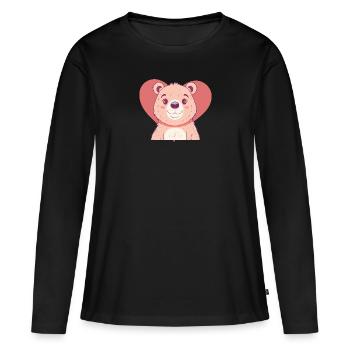 Baer Waldbewohner Waldtier - Frauen Premium Bio Langarmshirt - Schwarz - Vorne - Julia (174cm)