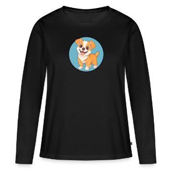 Hund Hunde - Frauen Premium Bio Langarmshirt - Schwarz - Vorne - Julia (174cm)