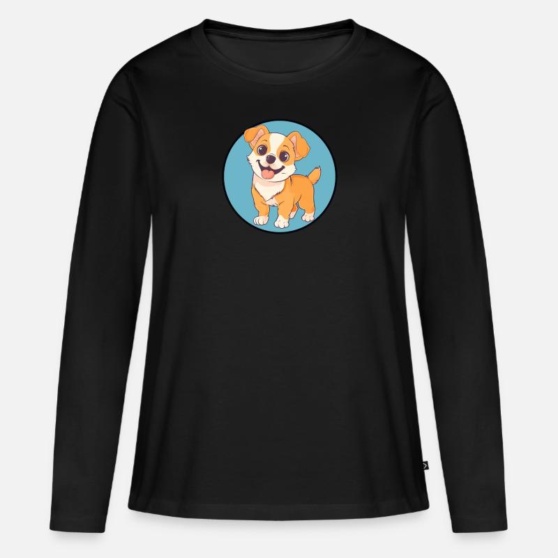 Hund Hunde - Frauen Premium Bio Langarmshirt - Schwarz