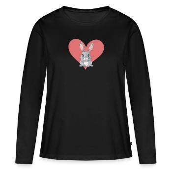 Bunny Easter Hoppelhase - Women's Premium Organic Long Sleeve Shirt - black - Front - Julia (174cm)