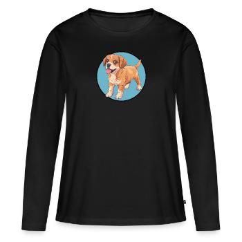 Chien Rottweiler Teckel - T-shirt manches longues Premium bio Femme - noir - Devant - Julia (174cm)