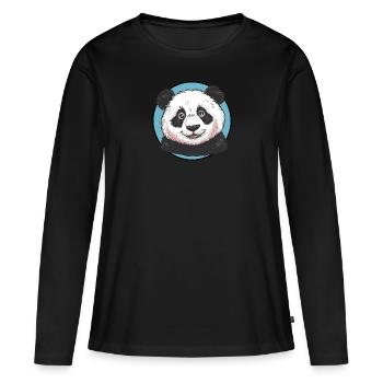 Panda Panda Ours - T-shirt manches longues Premium bio Femme - noir - Devant - Julia (174cm)