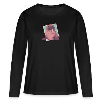 Morse Créatures marines de l’Alaska - T-shirt manches longues Premium bio Femme - noir - Devant - Julia (174cm)