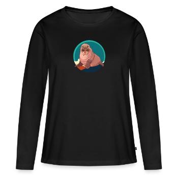 Morse Animal marin - T-shirt manches longues Premium bio Femme - noir - Devant - Julia (174cm)