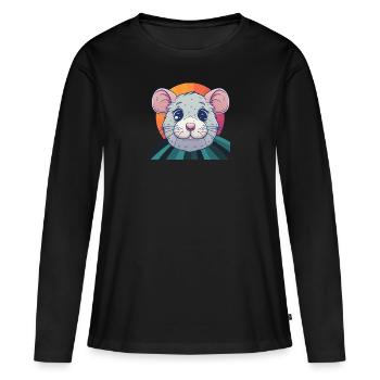 Mice Rodent Rat - Women's Premium Organic Long Sleeve Shirt - black - Front - Julia (174cm)