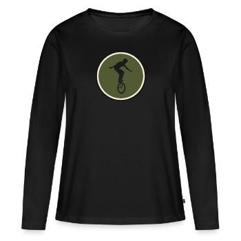 Monocycle penny-farthing - T-shirt manches longues Premium bio Femme - noir - Devant - Julia (174cm)