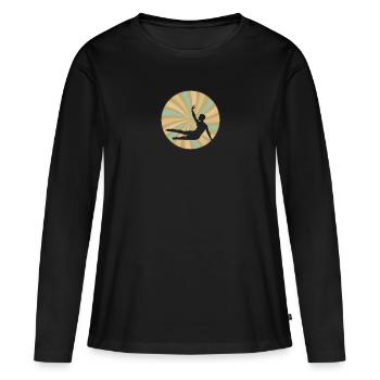 Entraînement de gymnastique Entraîneur de gymnastique Équilibre sur les mains - T-shirt manches longues Premium bio Femme - noir - Devant - Julia (174cm)