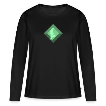 Jardinage Jardinage Fleurs - T-shirt manches longues Premium bio Femme - noir - Devant - Julia (174cm)