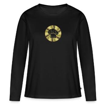 Cuisinier Cuisinier Chef - T-shirt manches longues Premium bio Femme - noir - Devant - Julia (174cm)