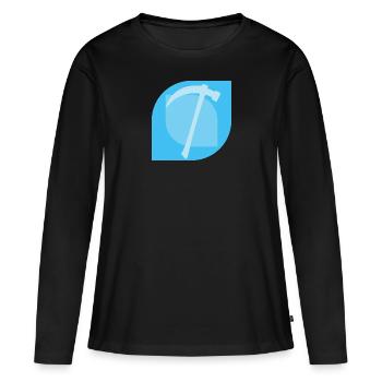 Bergbau Spitzhacke Mine - Frauen Premium Bio Langarmshirt - Schwarz - Vorne - Julia (174cm)