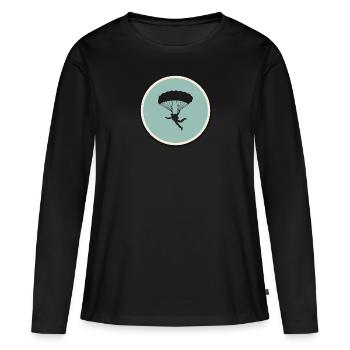 Parachutisme Parachutisme Air - T-shirt manches longues Premium bio Femme - noir - Devant - Julia (174cm)