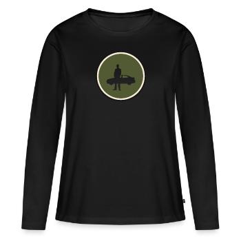 Vendeur de voitures Car Tuner - T-shirt manches longues Premium bio Femme - noir - Devant - Julia (174cm)