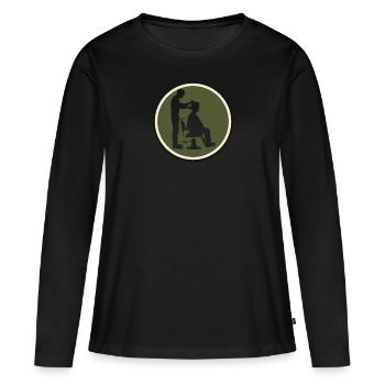 Coiffeur Coiffeur - T-shirt manches longues Premium bio Femme - noir - Devant - Julia (174cm)