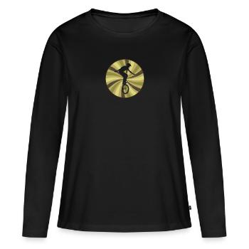 Einradfahren Zirkus - Frauen Premium Bio Langarmshirt - Schwarz - Vorne - Julia (174cm)