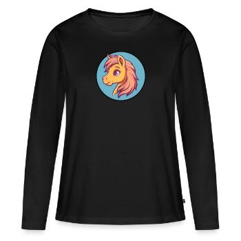 Horse Pony Farm Horse - Women's Premium Organic Long Sleeve Shirt - black - Front - Julia (174cm)