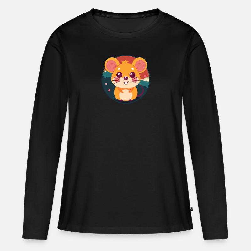 Mäuse Mäuschen - Frauen Premium Bio Langarmshirt - Schwarz