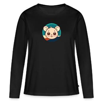 Souris Souris - T-shirt manches longues Premium bio Femme - noir - Devant - Julia (174cm)