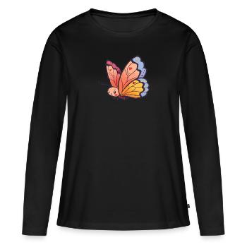 Butterfly Animal Lover - Women's Premium Organic Long Sleeve Shirt - black - Front - Julia (174cm)