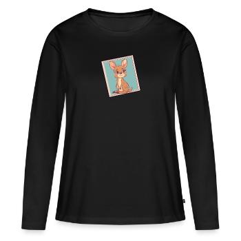 Kaenguru, Melbourne, Sydney - T-shirt manches longues Premium bio Femme - noir - Devant - Julia (174cm)