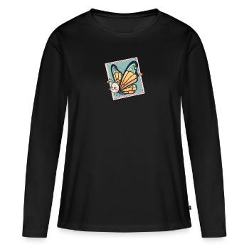 Papillon Papillon Animal - T-shirt manches longues Premium bio Femme - noir - Devant - Julia (174cm)