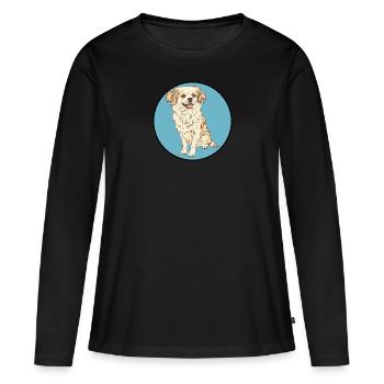 Hund Dackel Rottweiler - Frauen Premium Bio Langarmshirt - Schwarz - Vorne - Julia (174cm)