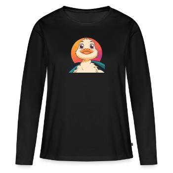 Ente Quak - Frauen Premium Bio Langarmshirt - Schwarz - Vorne - Julia (174cm)