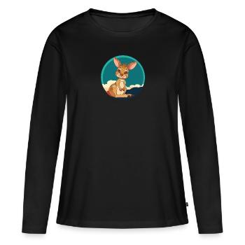 Kaenguru Melbourne Koala - T-shirt manches longues Premium bio Femme - noir - Devant - Julia (174cm)