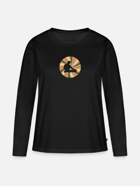 DJ Discjockey - Frauen Premium Bio Langarmshirt - Schwarz