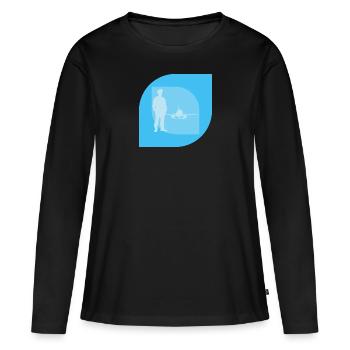 Photographie Objectif Photographie - T-shirt manches longues Premium bio Femme - noir - Devant - Julia (174cm)