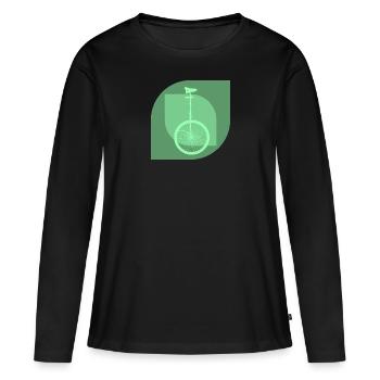 Monocycle à roues hautes - T-shirt manches longues Premium bio Femme - noir - Devant - Julia (174cm)