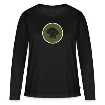 Cuisinier Hobby Cuisinier - T-shirt manches longues Premium bio Femme - noir - Devant - Julia (174cm)