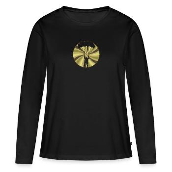 Parachutisme aérien - T-shirt manches longues Premium bio Femme - noir - Devant - Julia (174cm)