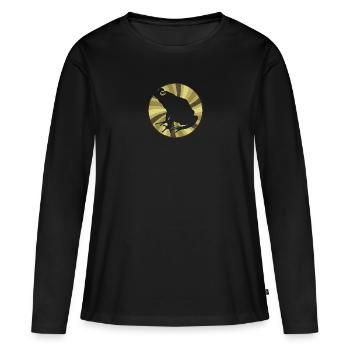 Frosch Lurch Quark - Frauen Premium Bio Langarmshirt - Schwarz - Vorne - Julia (174cm)