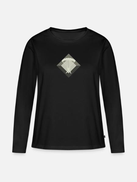 Skydiving Luft - Frauen Premium Bio Langarmshirt - Schwarz